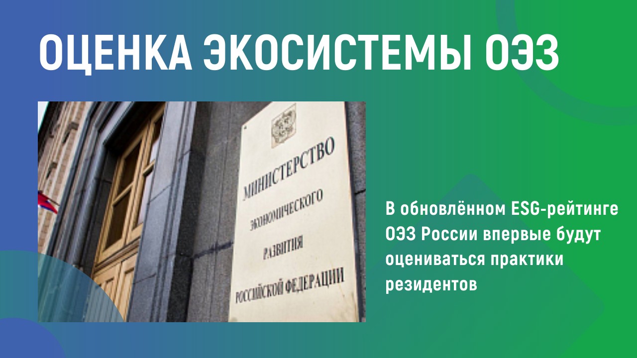 Оценка экосистемы ОЭЗ Оценка экосистемы ОЭЗ